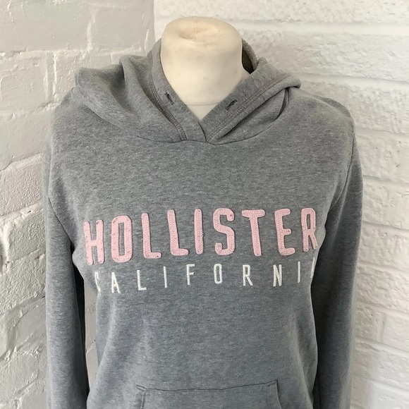 Hollister Hoodie - Size M - Grey & Pink - Cotton - P2P 20” - Picture 3 of 6